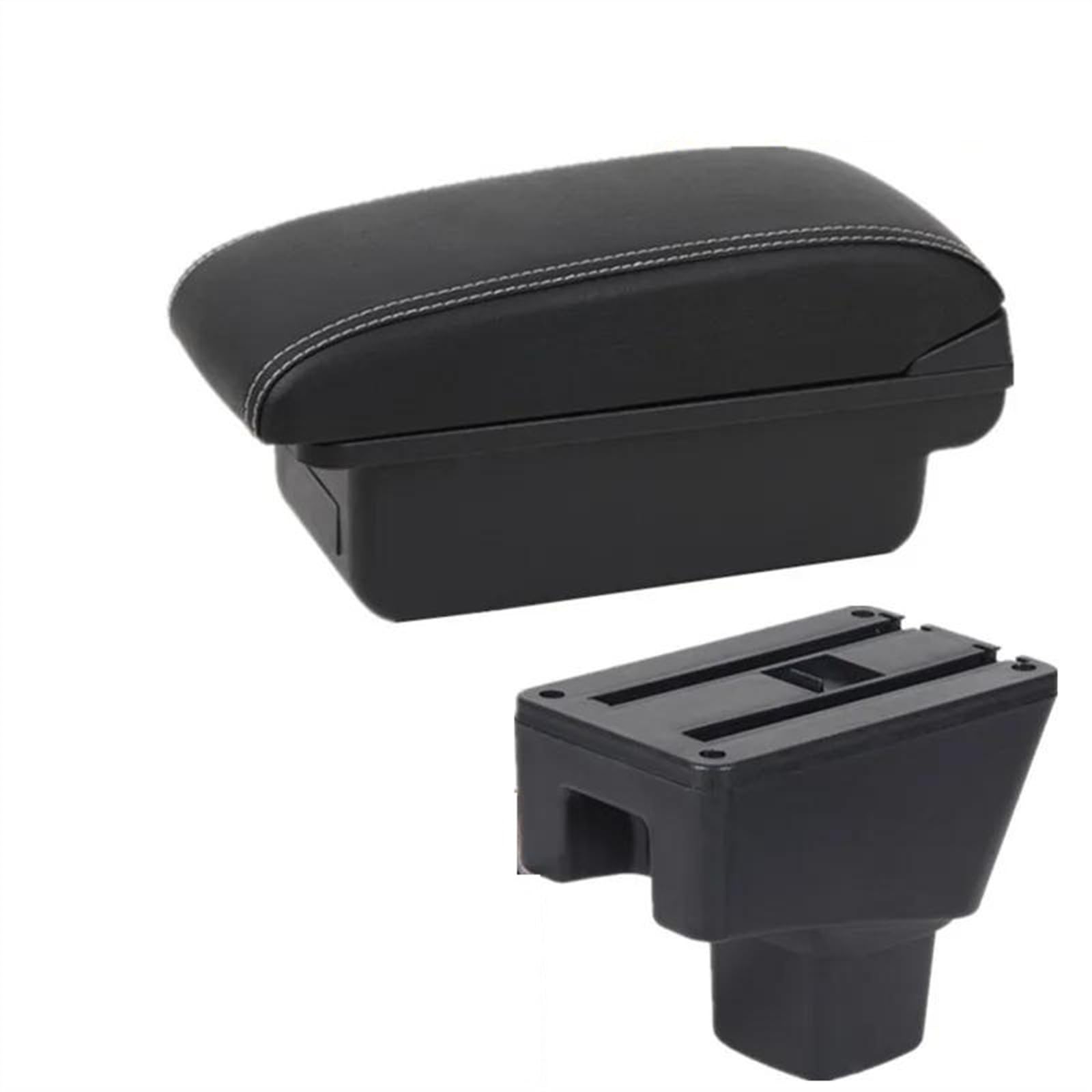 NOHEEU Car Armrest Box Storage Dedicated Retrofit Parts Interior Accessories For SUZUKI SX4(A2 Black white NOUSB)