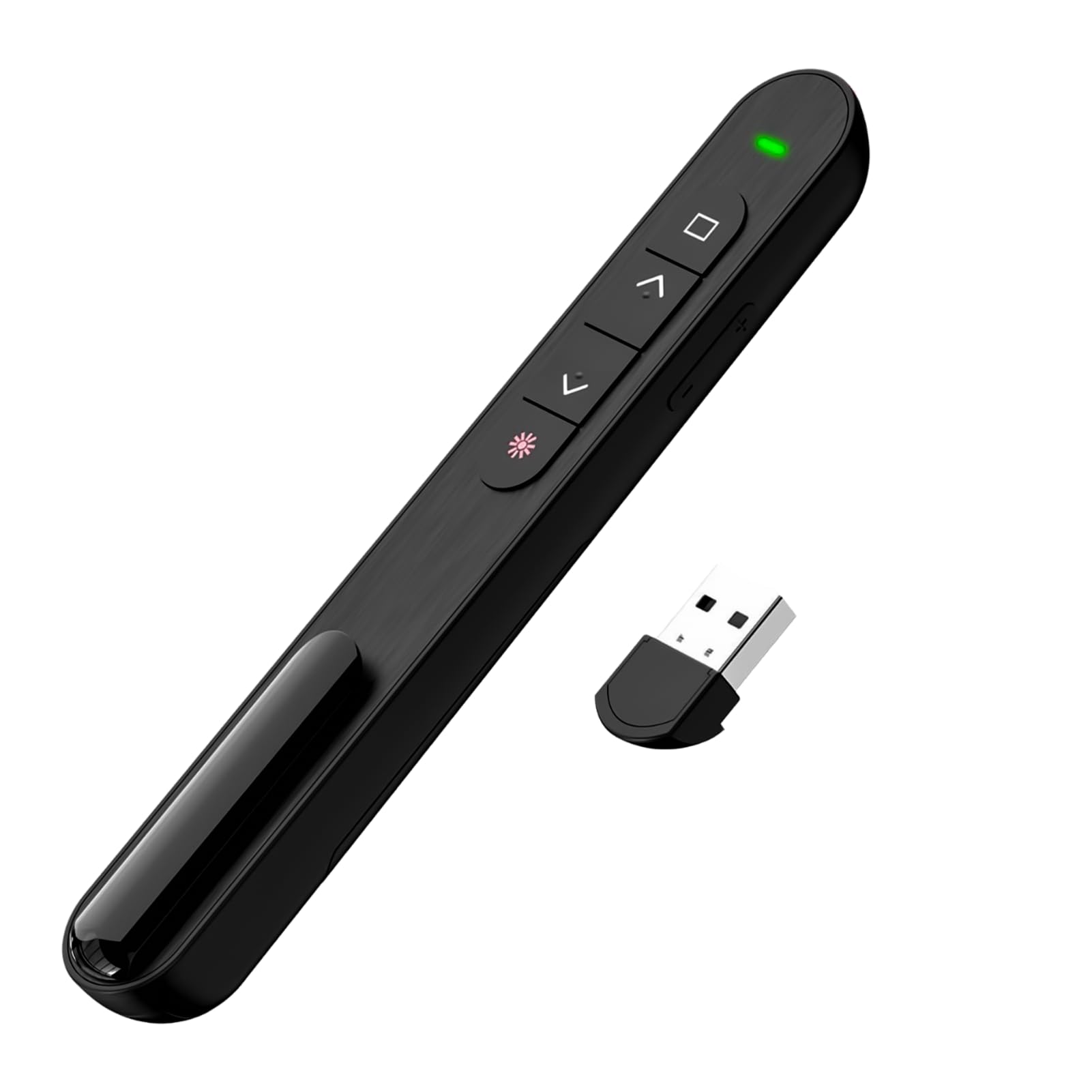 Presentation Clicker Wireless, Powerpoint Clicker for Slides, Up to 100M Control Range, 2.4GHz USB Receiver Plug & Play with Laser Pointer, Presentation Remote for Teaching, Meetings & Lectures