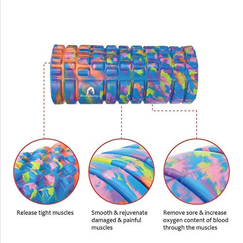 Image of Bodylastics 33cms Foam Roller for Deep Tissue Massage, Relief from Sore Muscles Pain, Pre & Post Exercise Fitness Workout Sessions