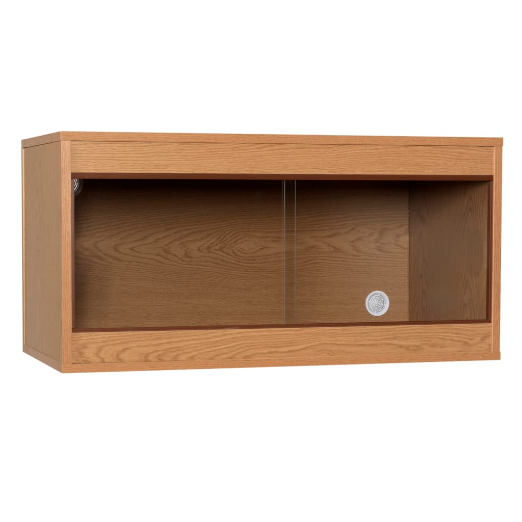 HabiStat - Standard Oak Vivarium - L91 x D46 x H46cm (36 x 18 x 18") - Glass Vivarium - Simple Set Up - Easy Access - Secure Reptile Enclosure