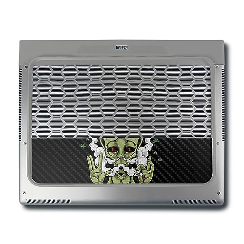 Image of MightySkins Carbon Fiber Skin Compatible With Alienware X16 R1 (2023) Full Wrap Kit - Come In Peace | Protective, Durable Textured Carbon Fiber Finish | Easy To Apply & Change Styles | Made in the USA