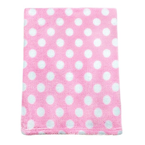 Cozy Fleece Baby Blankets, Pink Dot