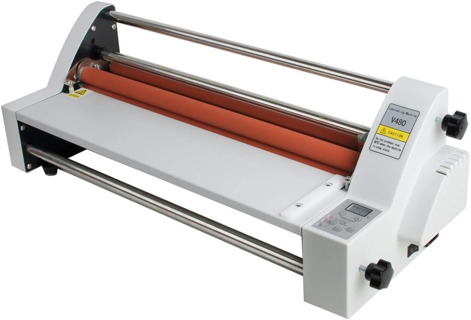 Hot Cold Roll Laminator,17" Roll Laminator Single and Dual Sided Thermal Laminating Machine for School Office Commercial Use 110V