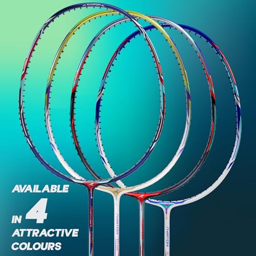 Konex Premium Badminton Racquet with Carbon Shaft | Ultra Durable & Lightweight, Graphite Layered Design | Ideal for Intermediate Players Pearl (Pack of 1, with String) White & Blue - Image 7