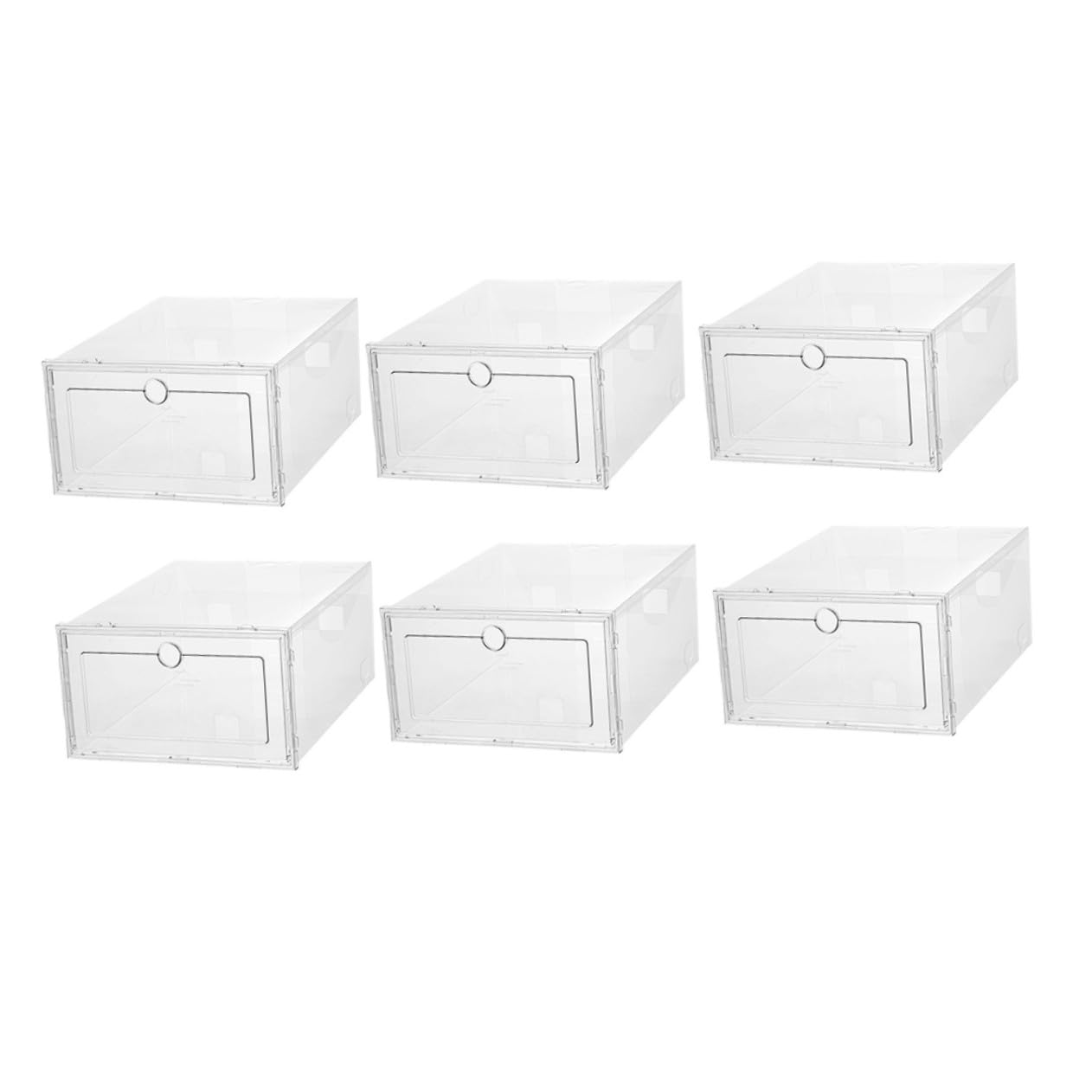 Gatuida 6 Pcs Caja de Zapatos Apilable Estuche para Zapatos Cajones Transparentes de Plástico Almacenamiento en Casa Seguro y Práctico