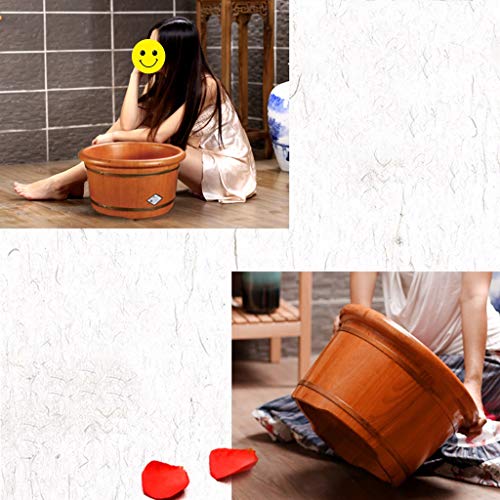 Tina de pies de madera sólida de roble para spa miniatura 4