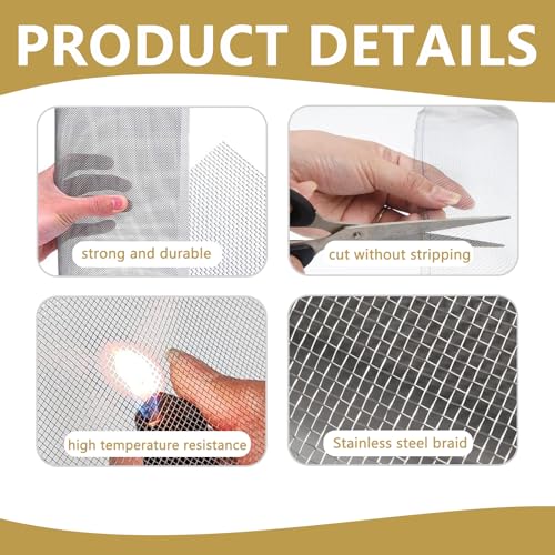 6 Stück Drahtgitter Feinmaschig 20 Mesh, 30 x 21cm Drahtgeflecht Edelstahl Wire Mesh, Feinmaschig Gitter Lüftungsgitter, für Insektenschutzgitter Mäusegitter Filternetz