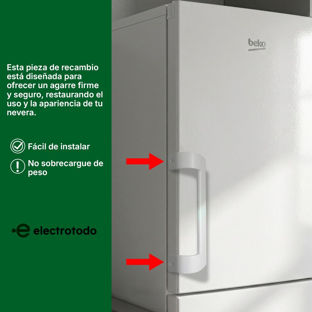 ELECTROTODO Conjunto tiradores remplazo de frigorífico Beko Saivod - 2 UNIDADES COLOR BLANCO -