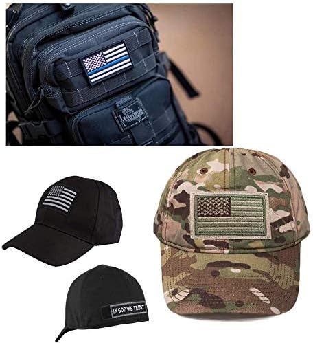 8 Pieces American Flag Tactical Morale Military Patch Set,sew-on Application Attachment to Tactical Backpacks, Military Army Uniform Emblems, Hats, Jackets, Pants, and Gear etc,Hook & Loop Backing