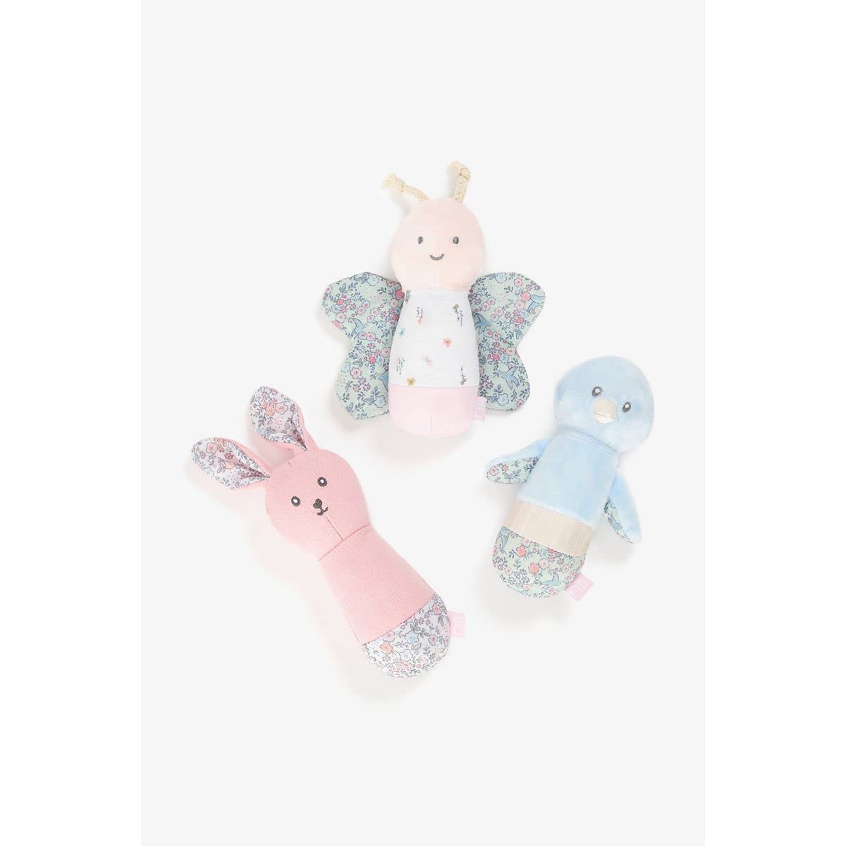 MOTHERCARE Girls Flutterby Rattles - 3 Pack Pink