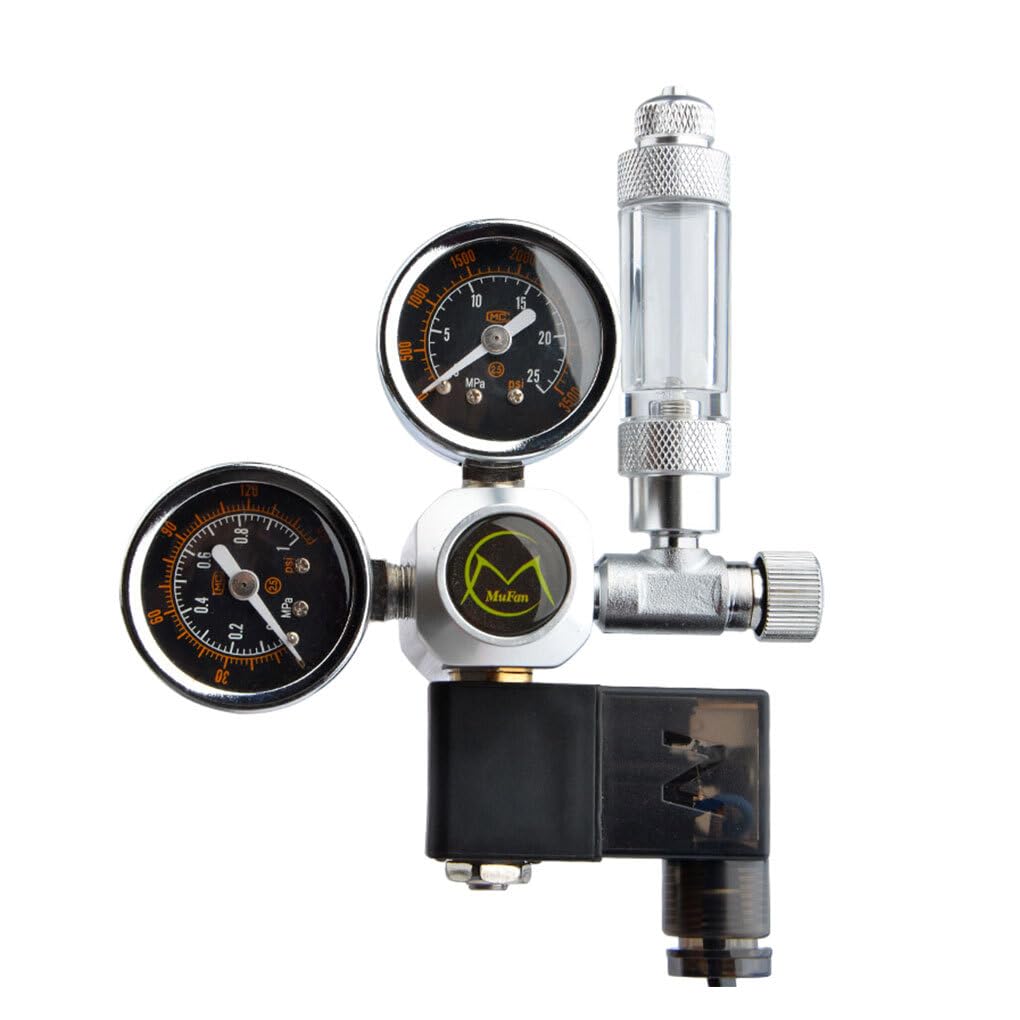 2 Ensemble de Régulateur de CO2 pour Aquarium - Sûr et Stable pour Aquarium Électrovanne ABS fiable Régulateur de CO2 Générateur de CO2, 21.8 Norme UE Bouchon à Trou Rond 2Ensemble