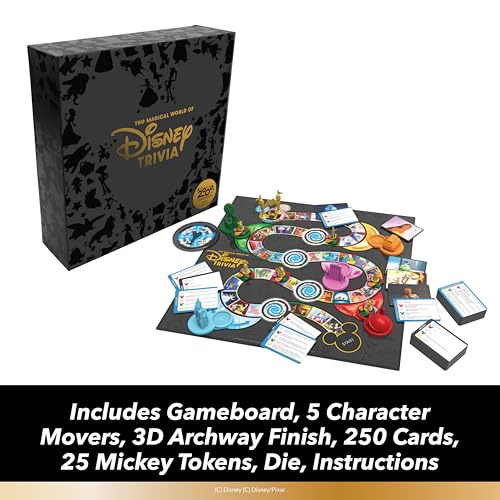 Image of Disney Trivia Board Games for Family Night, Travel Games, Strategy Game, 6+ | Disney Toys, Family Game Night, Travel Games, Screen-Free, Holiday Game, Kids Board Game, Strategy Games