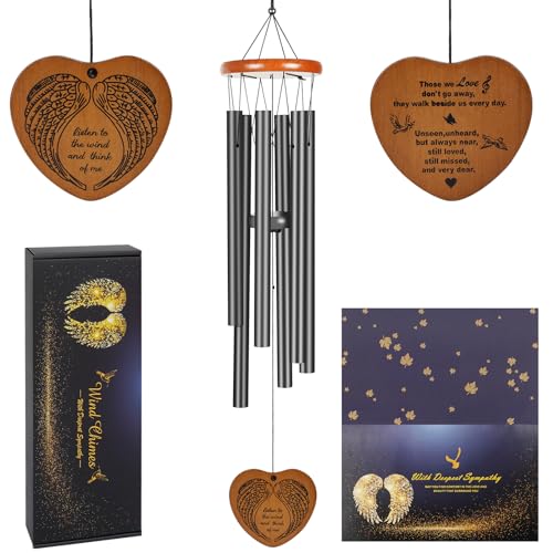 Wind Chimes Outdoor Outside,35" Memorial Wind Chimes,Bereavement Funeral Sympathy Gifts for Loss of Loved One, Mother,Father