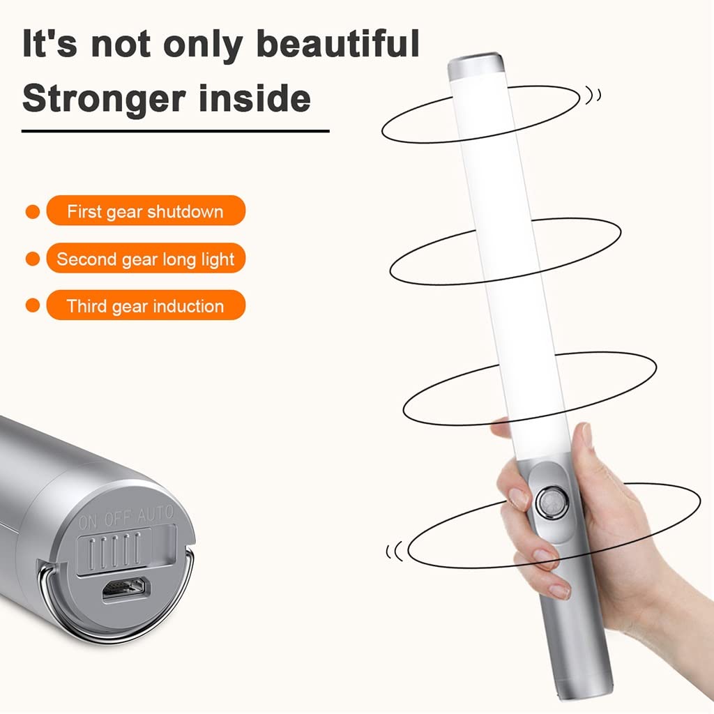 Luz de Armario LED, Luces con Sensor de Movimiento para Interiores, USB Recargable Luz Nocturna Inalámbrica, Luz de Gabinete Magnética para Cocina, Armario, Escaleras, Dormitorio, 2 Paquetes