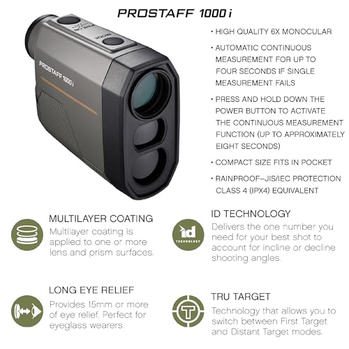 Nikon PROSTAFF 1000i 6x20 Laser Rangefinder with ID Incline/Decline Technology, TRU Target Measurement, 1000-Yard Range, Weather-Resistant Design, Compact & Pocket-Friendly - image 8