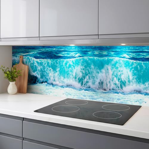 Rodnik Küchenrückwand – monolithische ABS-Platte mit Direktdruck, formstabil und langlebig. Große Motivauswahl (Ozeanwelle)