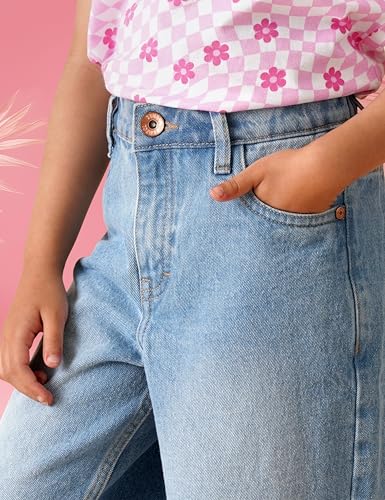 Image of Amazon Brand - Symbol Girl's Cotton Barrel Jeans