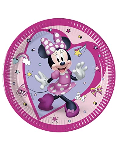 Procos 8 Assiettes en Carton Minnie Junior 20 cm - Violet - Taille Unique