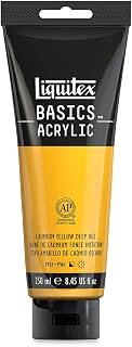Liquitex BASICS Acrylic Paint, 250ml (8.5-oz) Tube, Cadmium Yellow Deep Hue