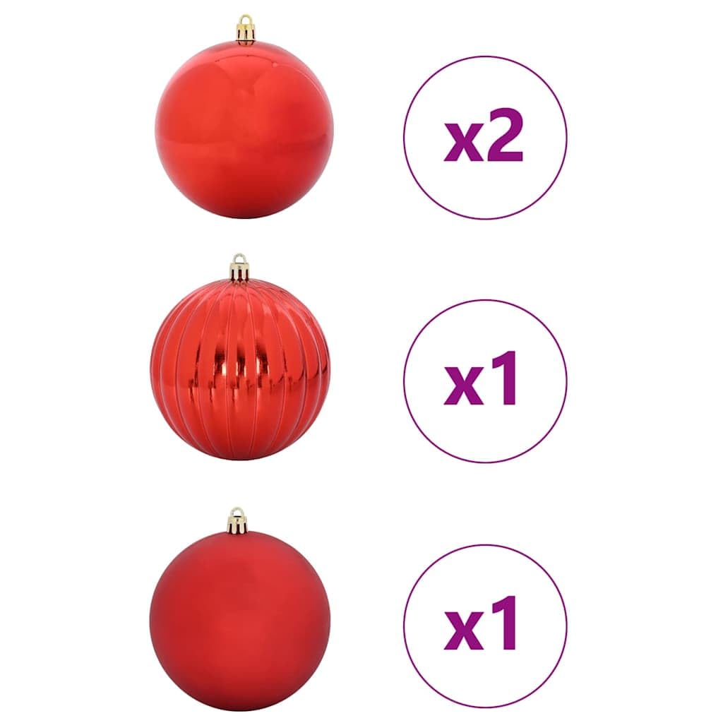 vidaXL Ensemble de Boules de Noël XXL 4 pc LED Rouge Ø 20 cm Plastique