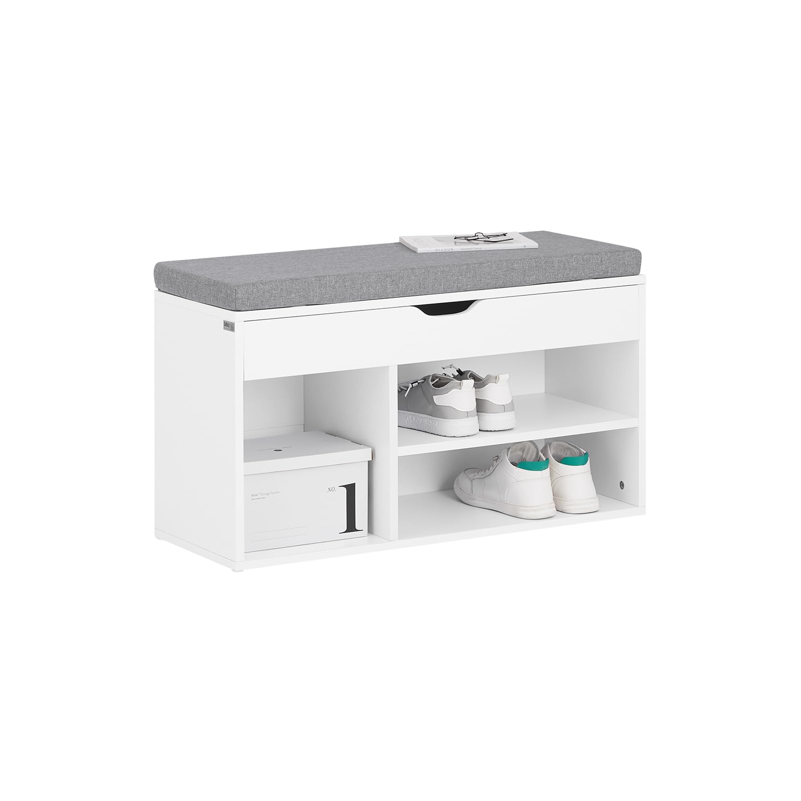 SoBuy Schuhbank mit Sitzfläche & 3 Fächern 80x46x30cm für Flur