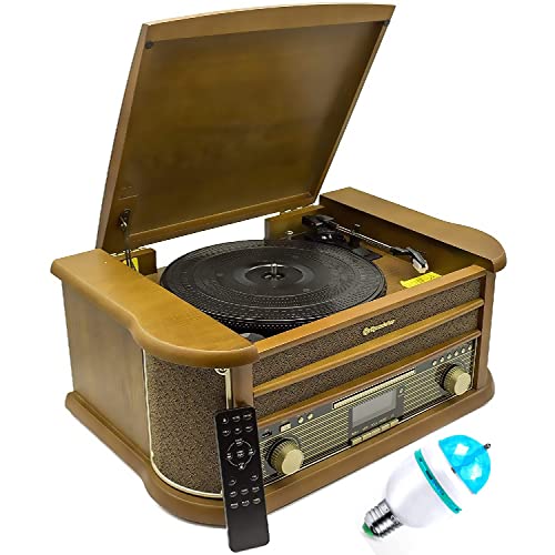 Système stéréo – Roadstar HIF-1993BT Vintage HiFi rétro Bois avec Tourne-disques (Bluetooth, FM, CD) Couleur Bois - Les Beatles, Paul McCartney, John Lennon, RIngo Starr, George Harrison Système stéréo - Roadstar HIF-1993BT Vintage HiFi rétro Bois avec Tourne-disques (Bluetooth, FM, CD) Couleur Bois
