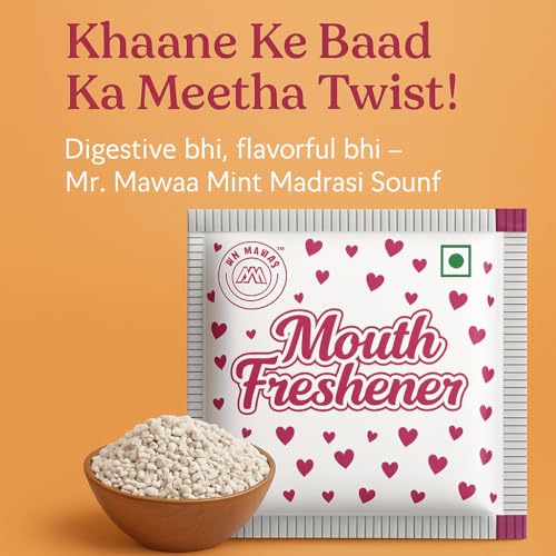 Image of Mr. Mawaa Mint Madrasi Mukhwas 900 Sachets | Refreshing Mint Flavored Saunf Mukhwas | Indian Mouth Freshener | Sweet & Tasty After Meal Digestive | Travel Friendly Sachet Pack