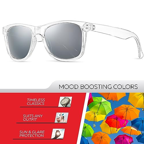 Image of Retro Rewind Polarized Sunglasses for Women Men - UV400 Classic Square Vintage Shades Trendy Unisex Sun Glasses