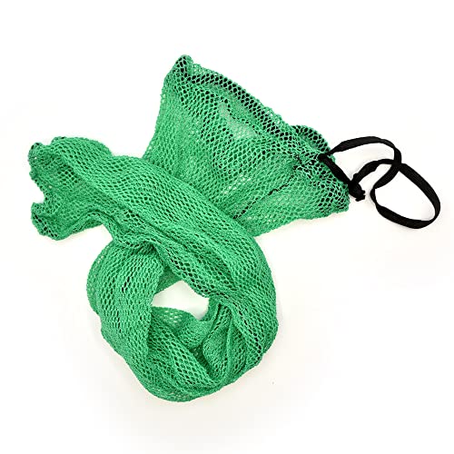 NAMAKA® Grüner Fischkescher mit Strozzo Verschluss 100 cm lang mit Netz 6 mm und schwerem Netz