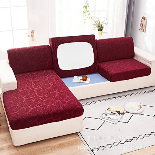 2023 New Wear-Resistant Universal Sofa Cover, Stretch Couch Cushion Slipcovers Replacement, Anti-Slip L Shape Sofa Covers, Chaise Lounge Sofa Slipcover (Leaves Red,M Back Cover) #TOP4