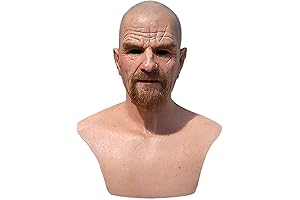 ALXOY GHDLM Realistic Slenderman Mask Cosplay Bald Face Latex Mask Halloween Party