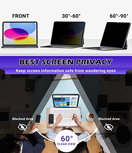 Image of FILMEXT iPad 10th Generation Privacy Screen Protector iPad 10.9 2022, Magnetic Anti-Spy Anti Glare Blue Light Filter, Removable Installation for iPad 10.9-inch A2696 /A2757 /A2777, [Landscape Privacy] | FILMEXT Anti-Spy Anti Glare Blue Light Filter, Removable Installation for iPad 10.9in A2696 /A2757 /A2777 [Landscape Privacy]