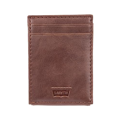 Levi's Men's RFID Magnetic Money Clip Front Pocket Wallet With ID Window, Credit Card Slots