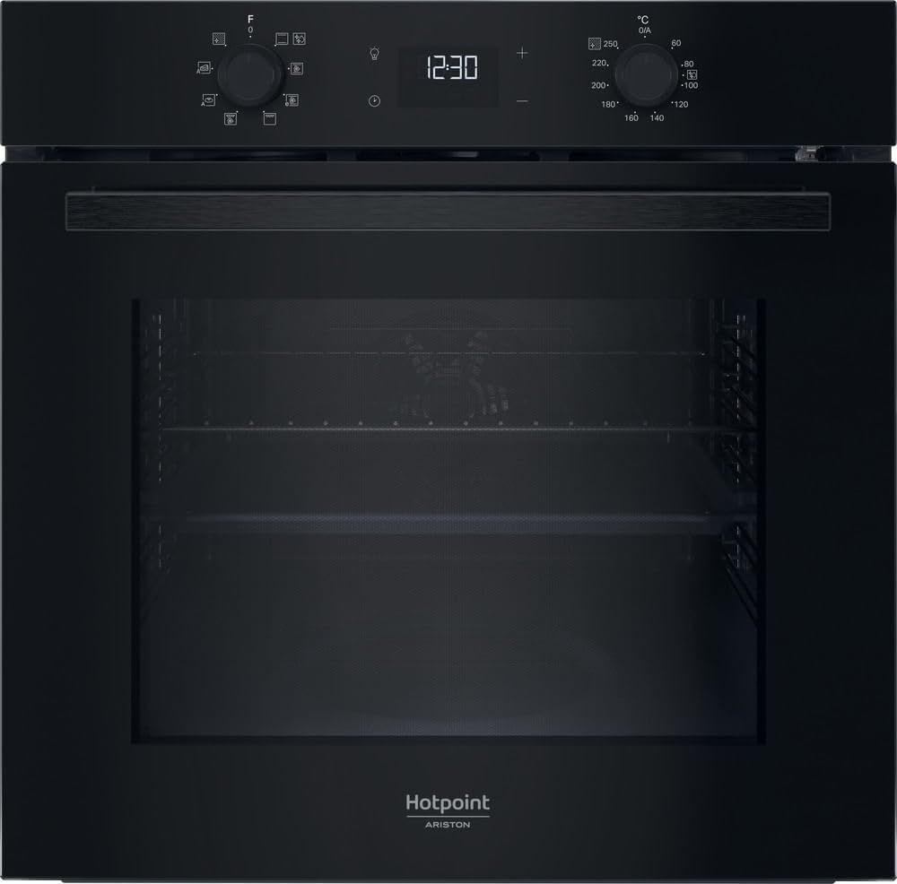 Hotpoint - HAO475PB Four Encastrable Pyrolyse 71L - Multifonction, Nettoyage Pyrolytique et Hydrolytique - Fonctions Automatiques - Classe Énergétique A++ - Noir