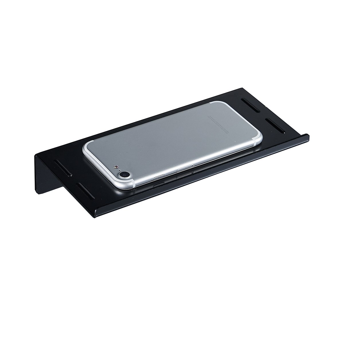 Photo 1 of Aothpher Wall Mounted Carbon Steel Bathroom Toilet Phone Holder Shelf, Matte Black