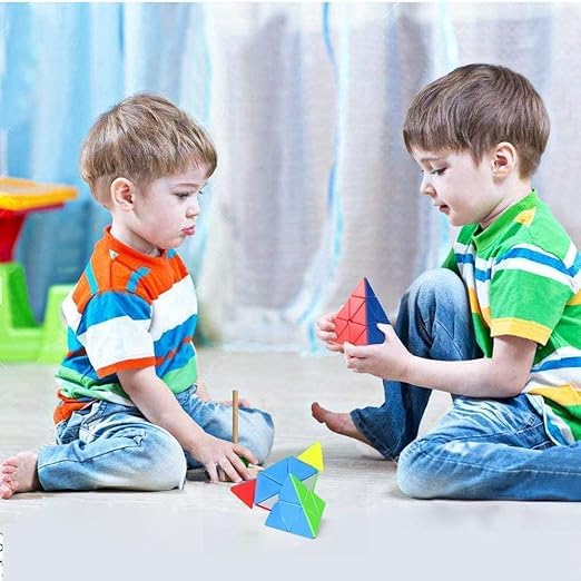 Image of New Speed Cube Combo Pack for Kids & Adults | Smooth Rotation, Durable Build, Brain Puzzle Toy (3x3 | Pyamid | Mirror)