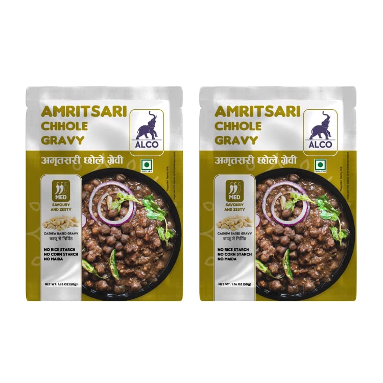 Alco Amritsari Chhole Gravy: All Natural and Fresh Instant Gravy Mix with Creamy Cashews and Traditional Indian Spices | Easy to Cook | 50g Pack of 2 (B0B1D9K5TG) Amazon Price History, Amazon Price Tracker