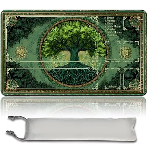 MTG Alfombrilla de juego XXL Premium (60 x 35 cm), diseño de fantasía de alta definición, alfombrilla de goma antideslizante para TCG/CCG/MTG (con zona, mtg50-4) | Ya disponible en tu tienda friki favorita! En mundofriki.es!
