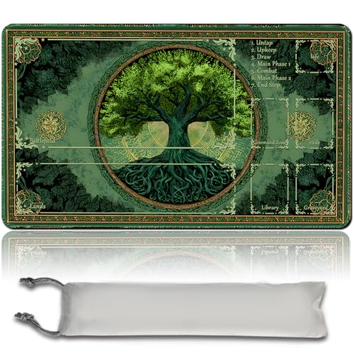MTG Tapis de jeu Premium XXL (60 x 35 cm) – Design fantastique haute résolution – Tapis en caoutchouc antidérapant pour TCG/CCG/MTG (avec zone, MTG50-4)