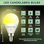 Matter E12 Smart Light Bulbs 50W Equivalent 5W 550LM, Compatible with Alexa/Siri/Apple Home/Google Home/SmartThings, G16.5 RGBCW Candelabra Ceiling Fan Bulb, 2.4G WiFi, ETL Listed, 2PCS - Image 5