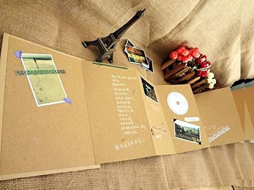 Stretchable Folding DIY Photo Album 11 x 8 inches Large Size A4 Notebook Hardcover Kraft Paper Scrapbook Anniversary Sketchbook Wedding Guest Book Birthday Valentine Gift Student Graduation Albums image 4