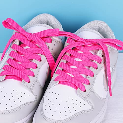 Image of Booyckiy 2 Pairs 2 /5 inch Flat Shoe Laces for Sneakers 31 Colors Shoelaces in 27 inch-72 inch