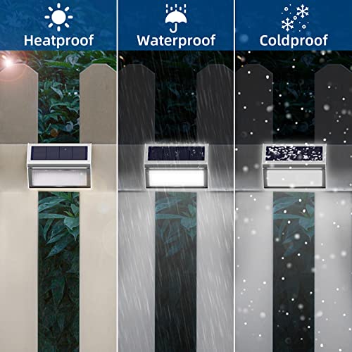 Gonengo Solar Deck Lights, Stainless Steel Outdoor Lights, Solar Lights Outdoor Waterproof, 6 Pack Solar Step Lights, Outdoor Solar Lights For Yard, Deck, Fence, Step, Porch (Cool White) #TOP1