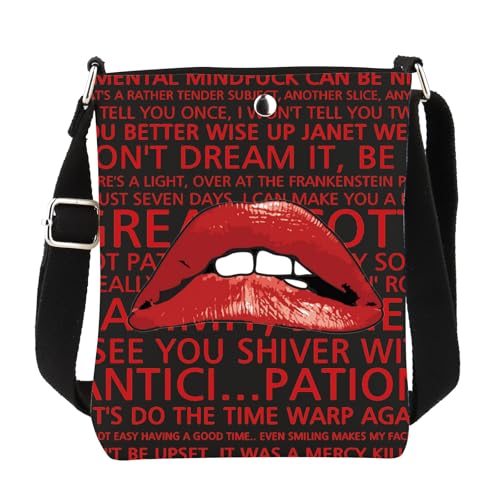 Rocky Horror Lips Crossbody Bag Horror Picture Show Lips Inspired Gift Tv Show Merch (Horror Lips MB)