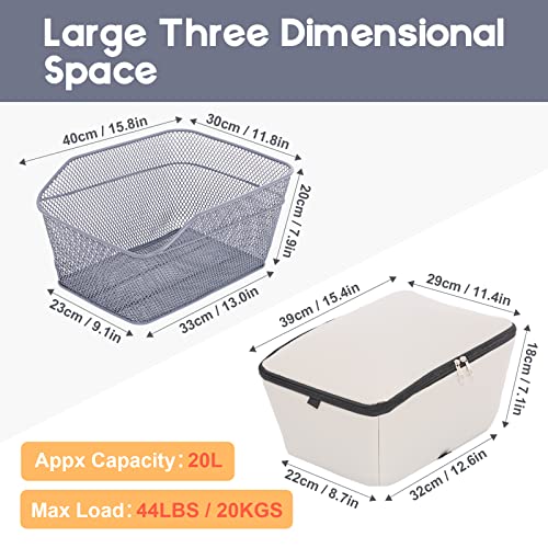 Lixada Rear Bike Basket Large Capacity Rear Bicycle Cargo Rack Mount Metal Wire Bike Storage Basket With Waterproof Rainproof Cover Black… #TOP5