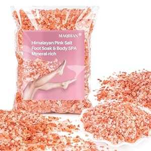 MAQIHAN Pink Salt – 12 Oz Pink Himalayan Bath Salt Foot Soak Foot Spa Body Care for All Skin Types Mineral Soak Bath Himalayan Bathing Salts for Soaking
