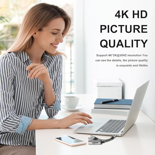 Image of 4-in-1 USB C to 3.5mm Headphone Audio Adapter with 60W PD Fast Charging, USB OTG Dongle & TF /SD Card Reader, Hi-Res DAC Splitter Compatible with 1Phone15 /16, 1PadPro, Mac Book, Gal.axy S23 (3 in 1)
