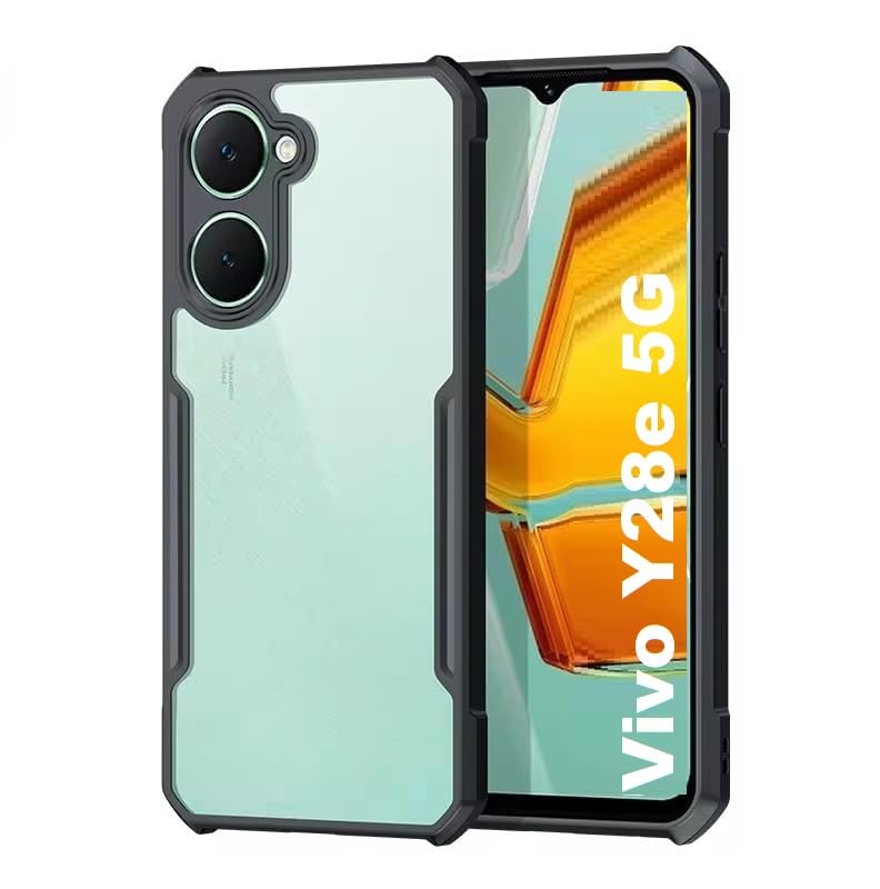 AARALHUB Vivo Y28e 5G Back Cover | Black Acrylic Case | Back Cover Case for Vivo Y28e 5G (B0D9YY954V) Amazon Price History, Amazon Price Tracker