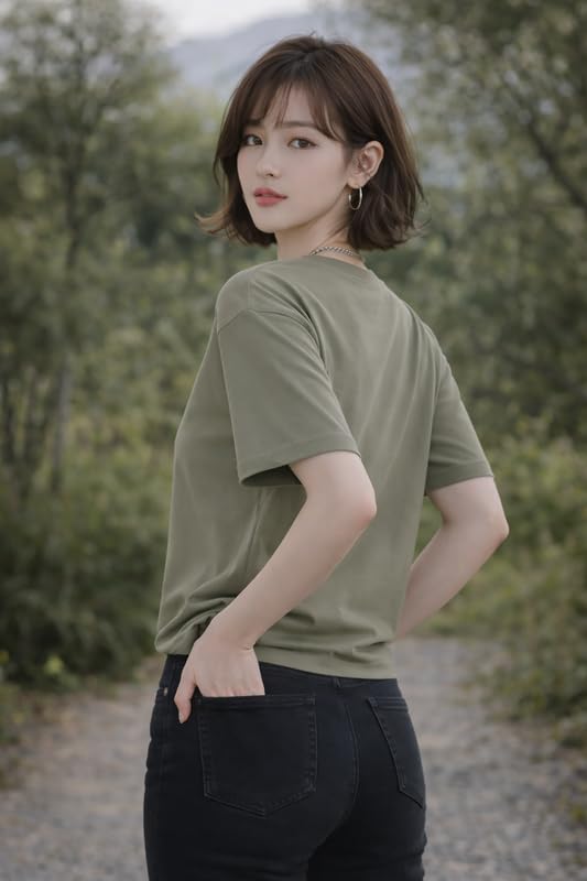 Image of London Hills Tshirt for Woman | T Shirt for Woman Cotton Casual Tops | Tshirts Shirts for Women Round Neck Short Sleeve | Women Tees Everyday Wear Basic T Shirts for Womans (Pack of 4)