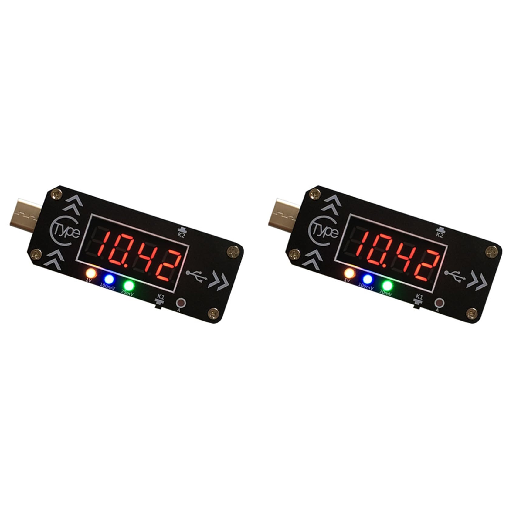 Hfgdnchva Black 2X Usb Charging Trigger Charger Voltmeter Ammeter 5V/9V/12V/15V/20V/ Pd2.0 Pd3.0 Type-C Usb Device
